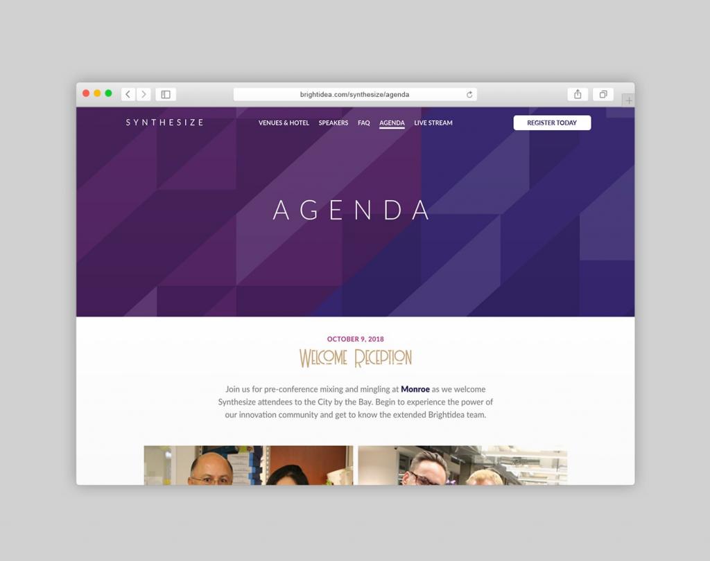 Synthesize Conference Website Agenda Page